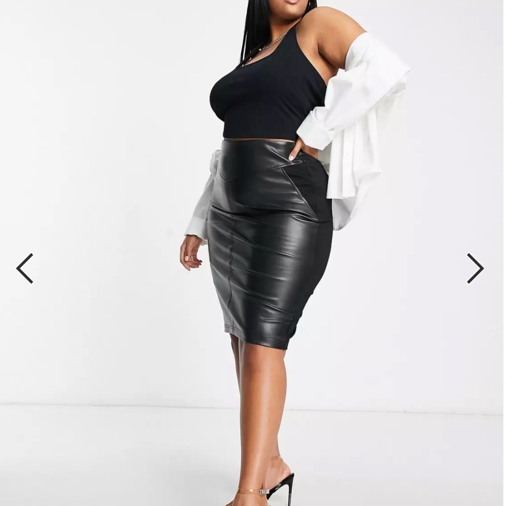 River Island Plus faux leather pencil skirt